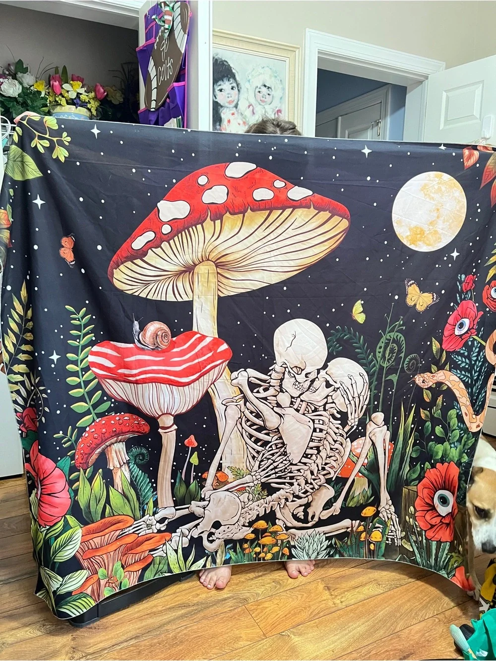 Mushroom skeleton tapestry